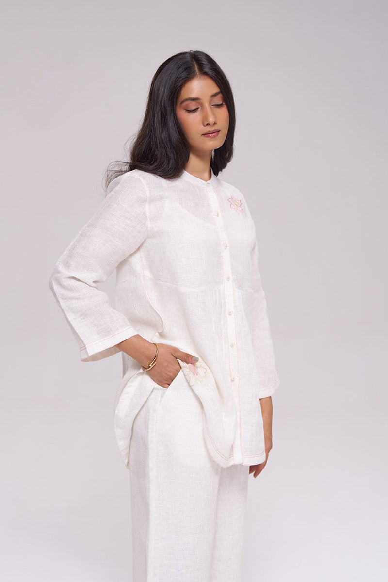 Natural White Pure Linen Co-ord Set