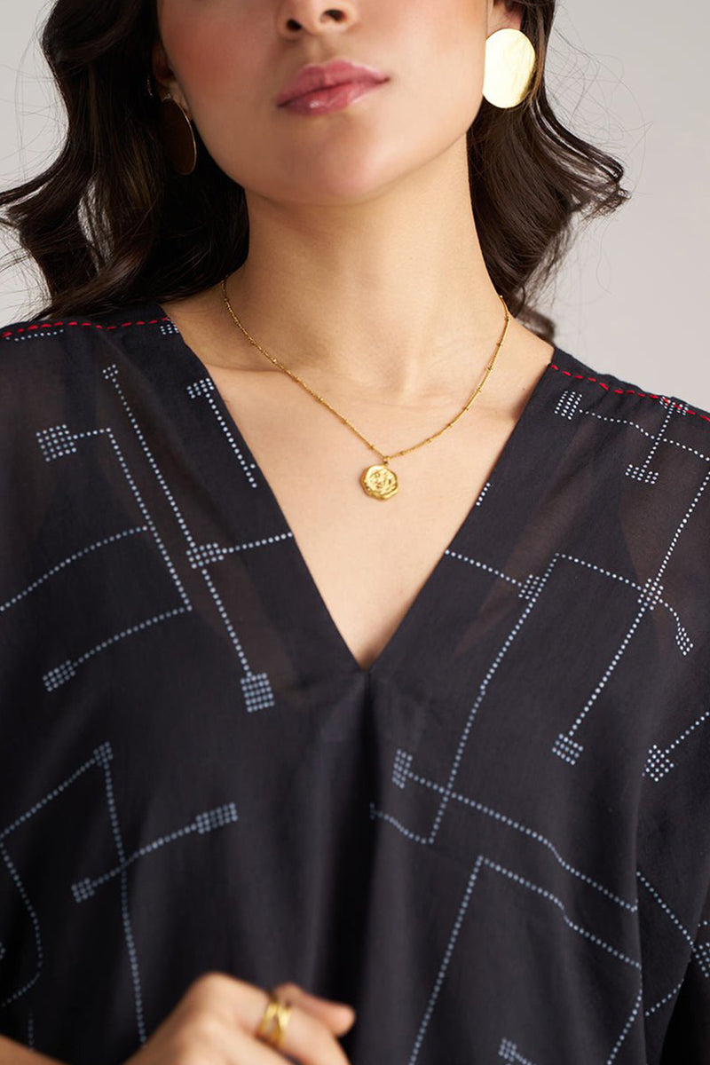 Black Mul-Mul Kaftaan Co-ord Set
