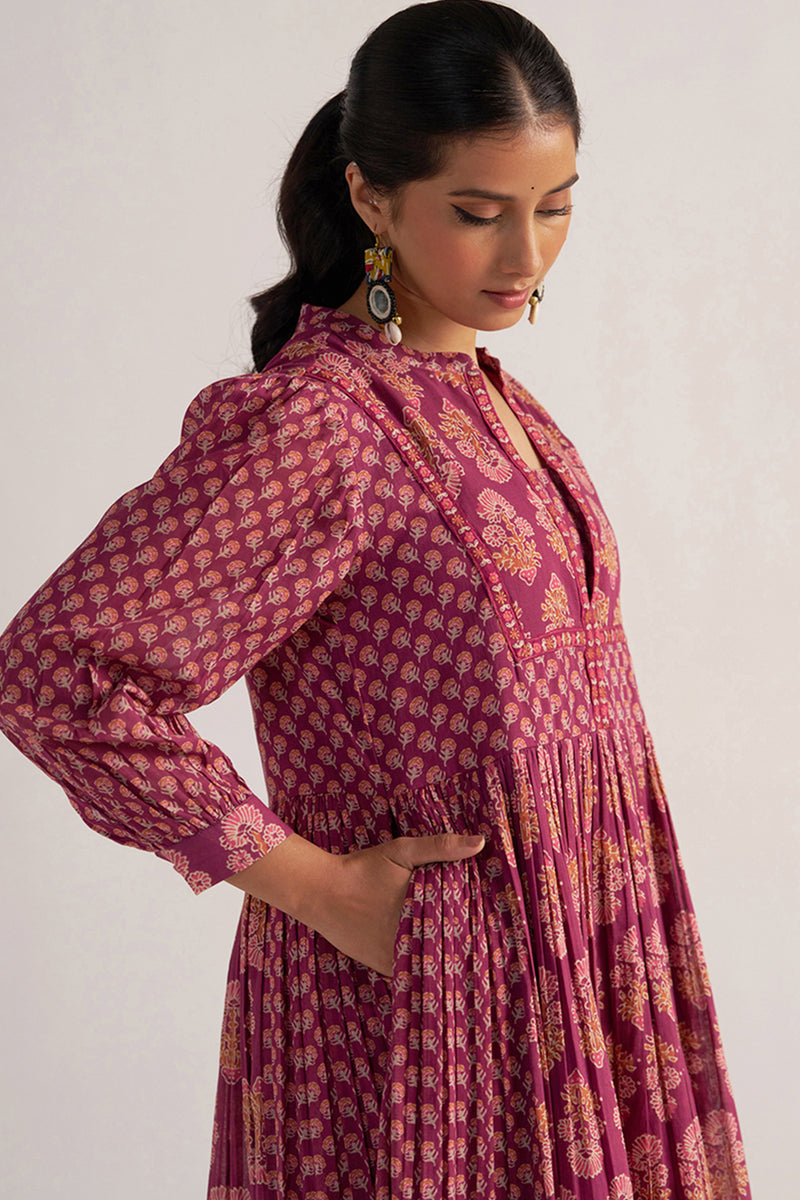 Dark Purple Mul Cotton Co-ord Set