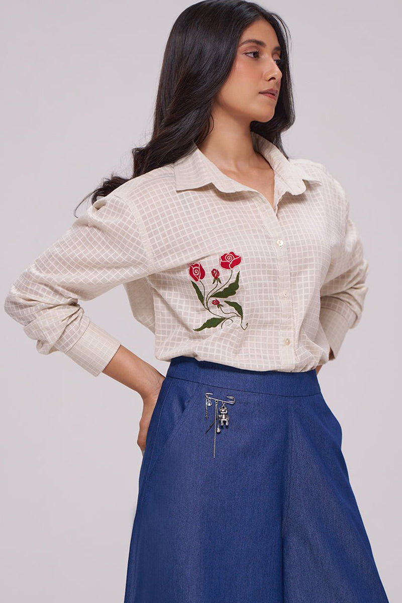 Off-White and Denim Blue Co-ord Set