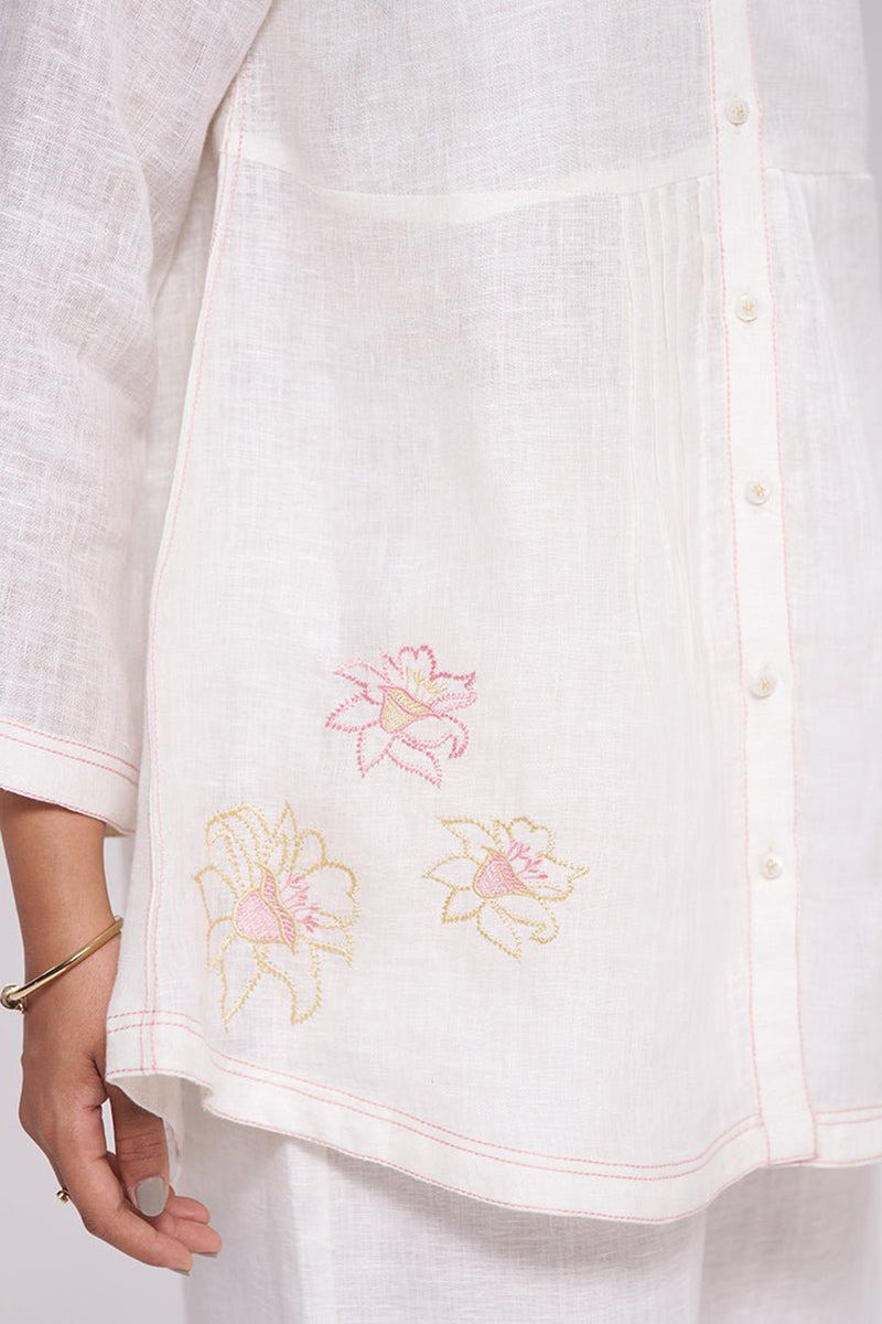 Natural White Pure Linen Co-ord Set