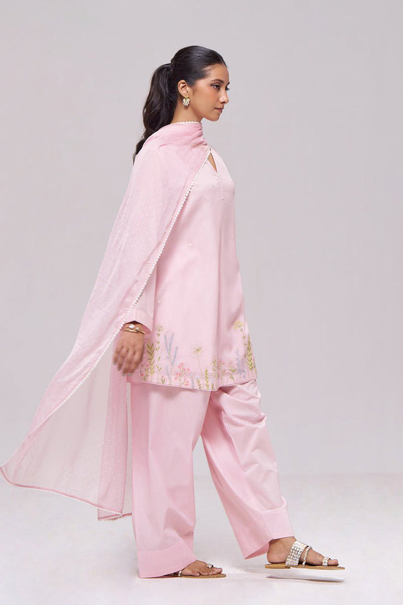 Light Pink Mul-Chanderi Kurta Set