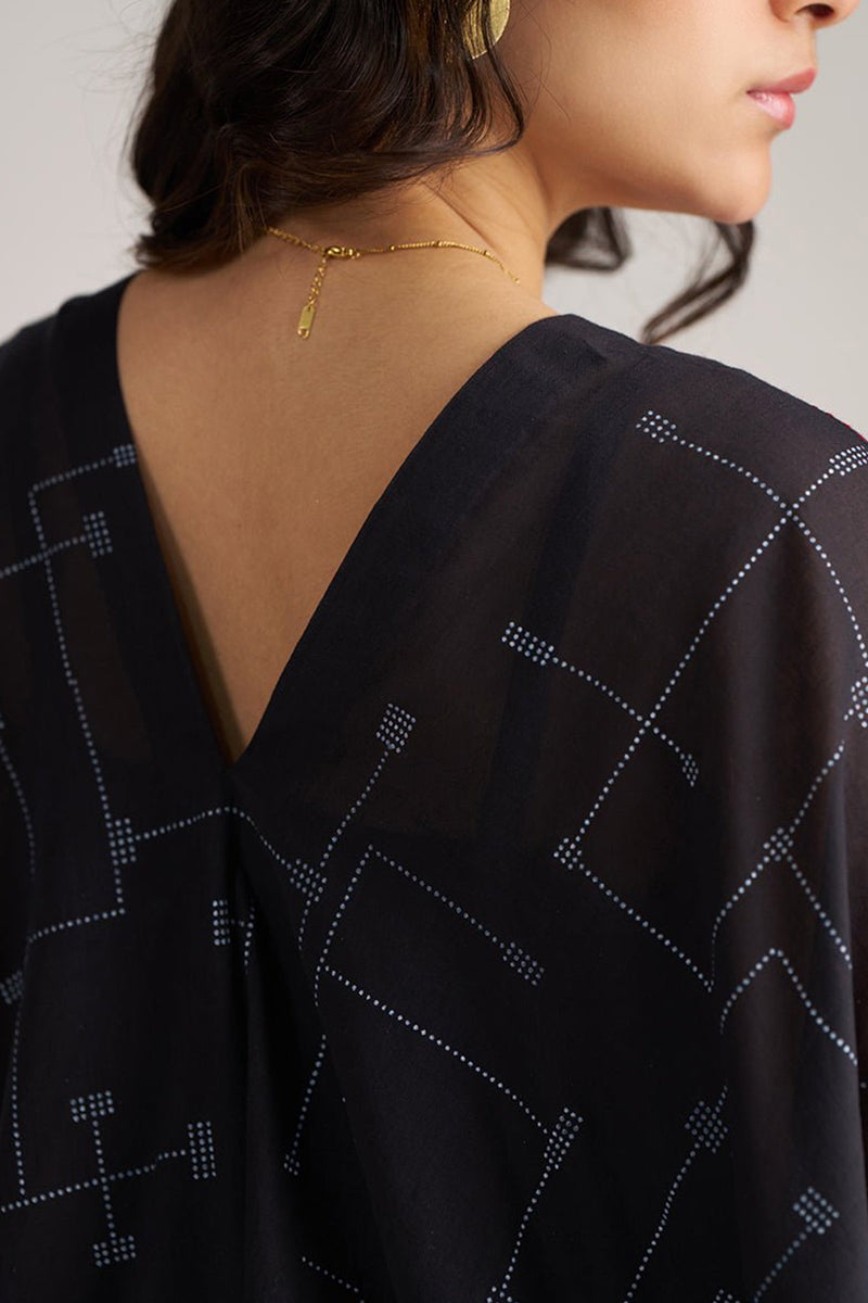 Black Mul-Mul Kaftaan Co-ord Set