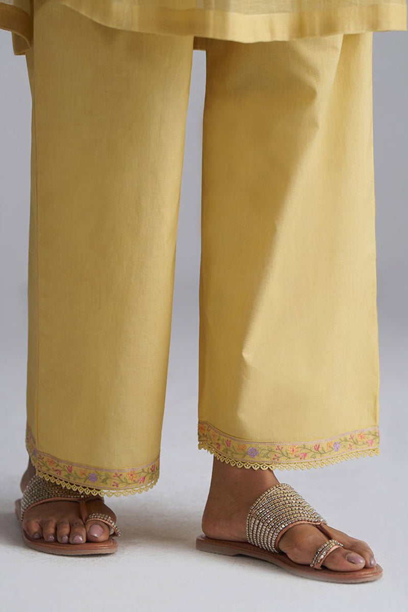 Jojoba Yellow Chanderi Kurta Set
