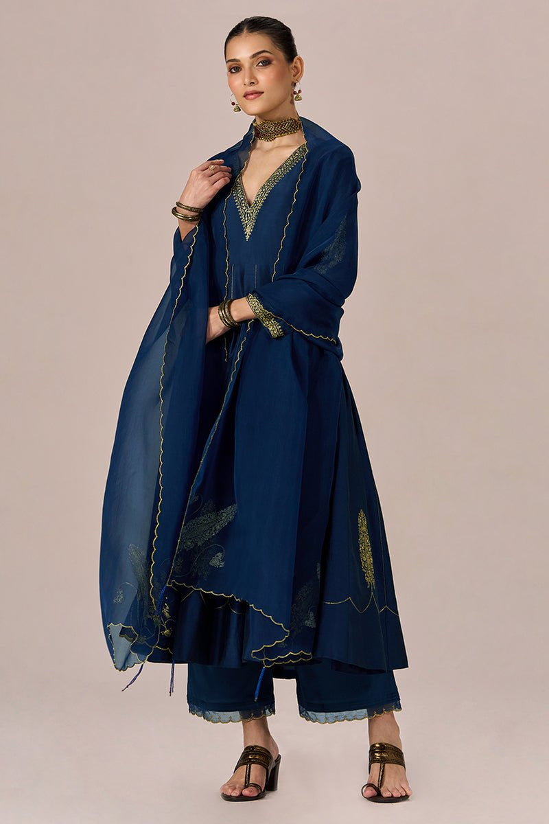 Rich Blue Festive Kurta Set