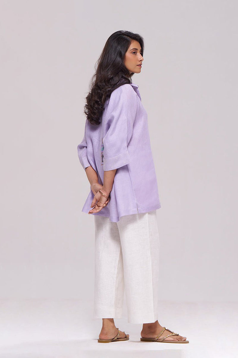 Pastel Lilac Pure Linen Shirt