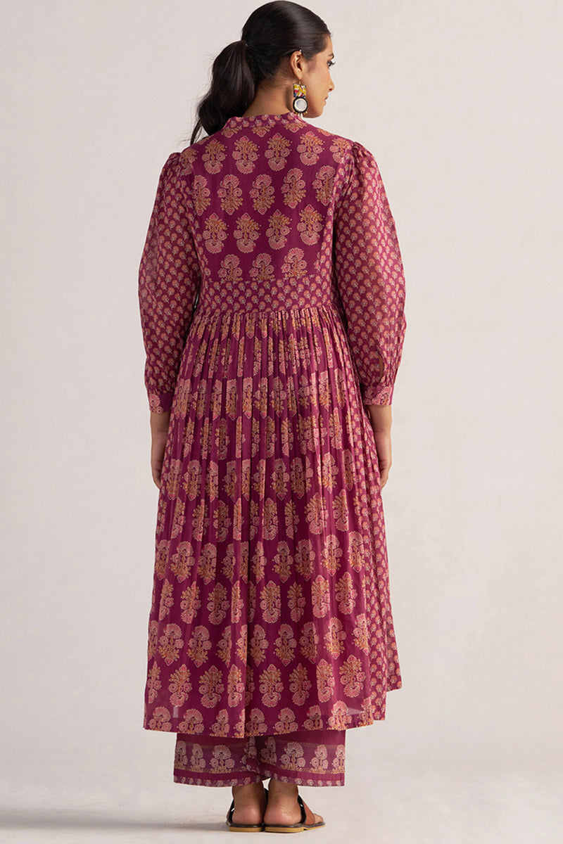 Dark Purple Mul Cotton Co-ord Set