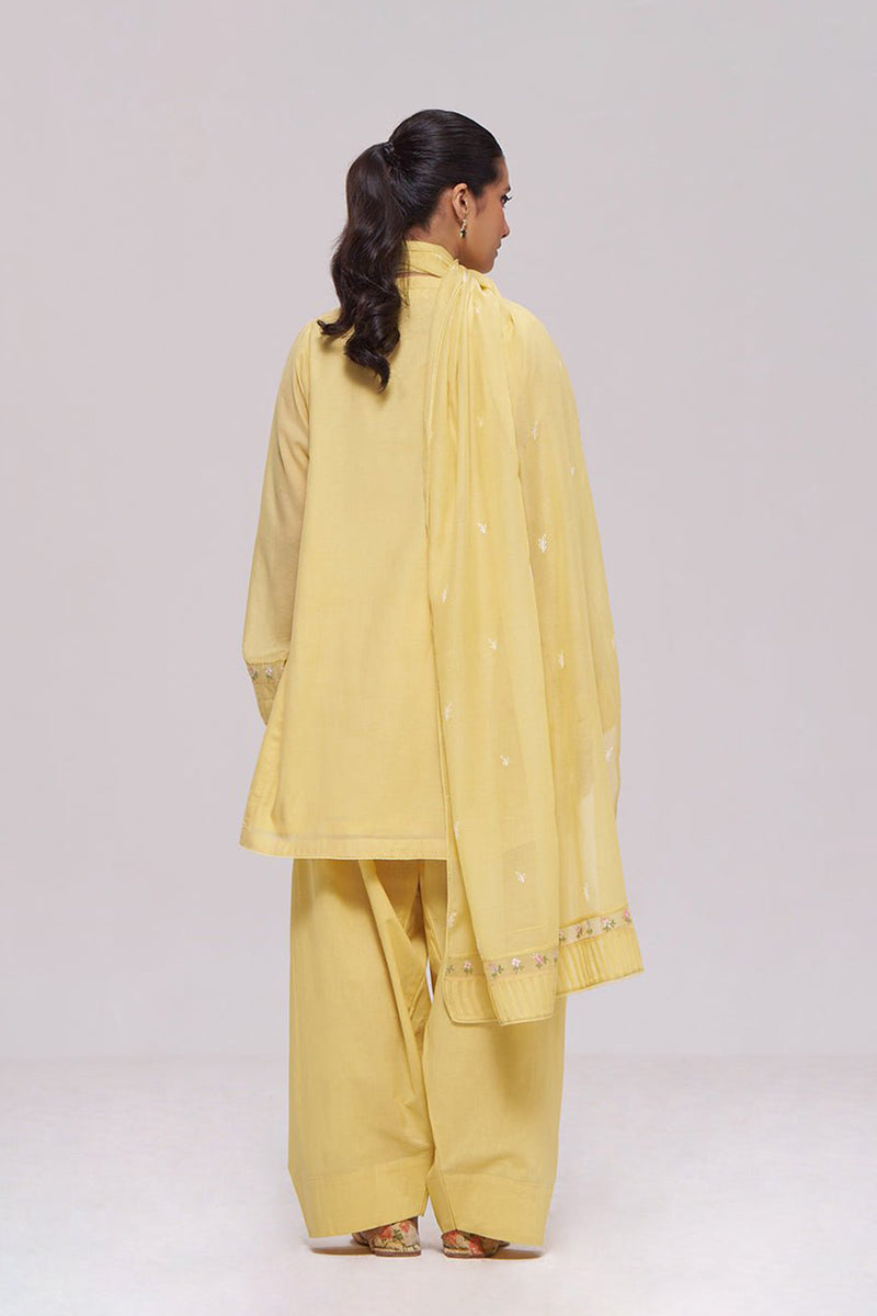 Yellow Mul-Chanderi Kurta Set
