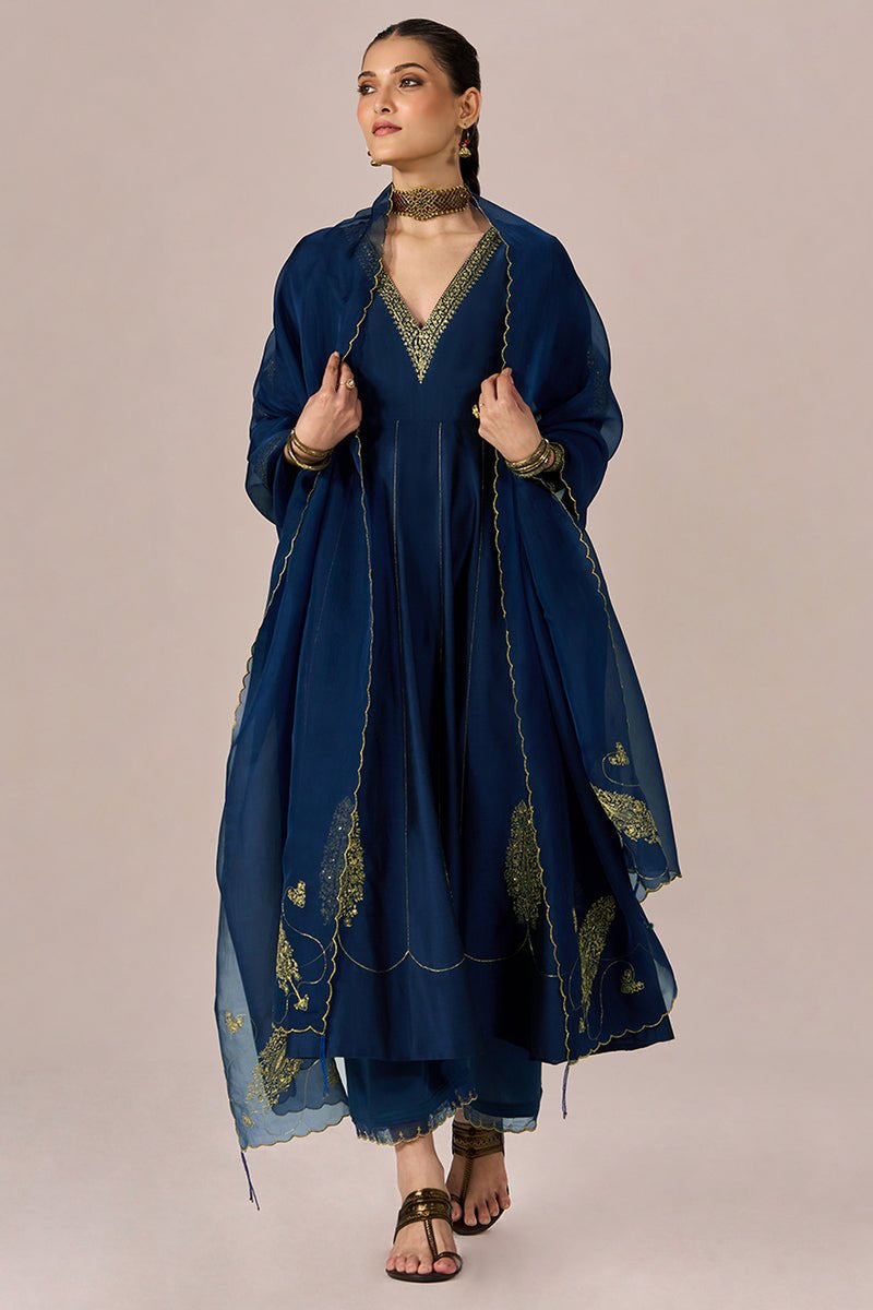 Rich Blue Festive Kurta Set