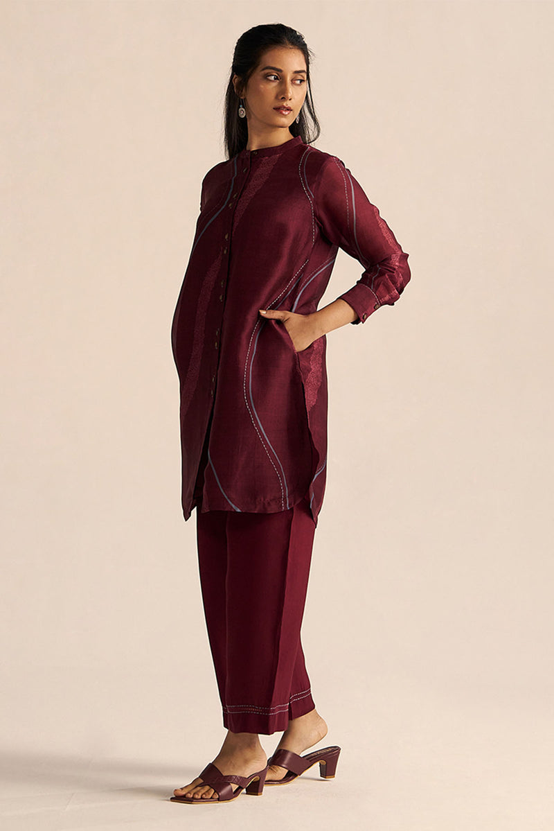 Cordovan Silk Co-ord Set