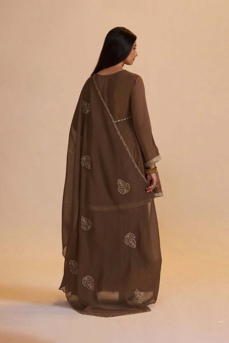 Husk Brown Festive Sharara Kurta Set