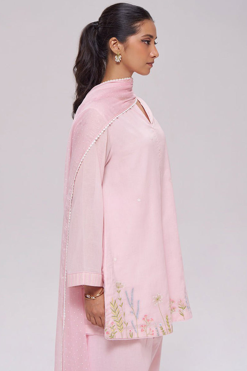 Light Pink Mul-Chanderi Kurta Set