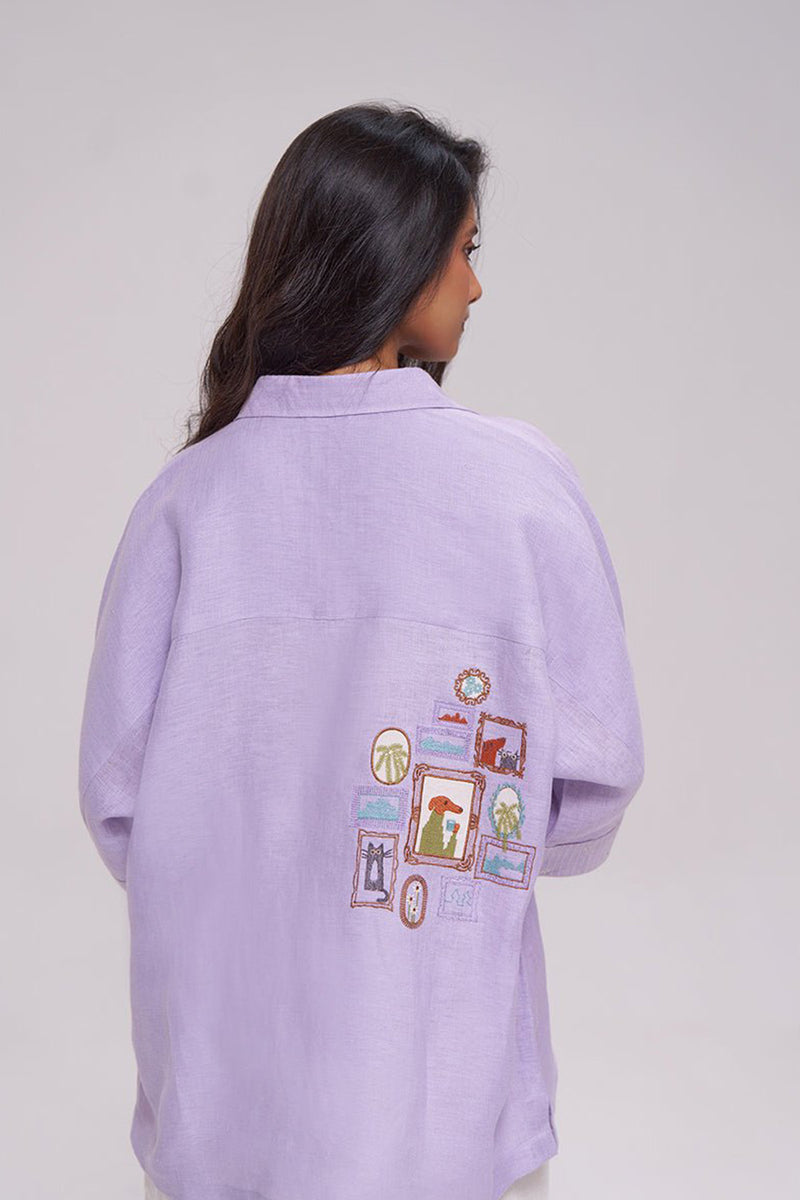Pastel Lilac Pure Linen Shirt