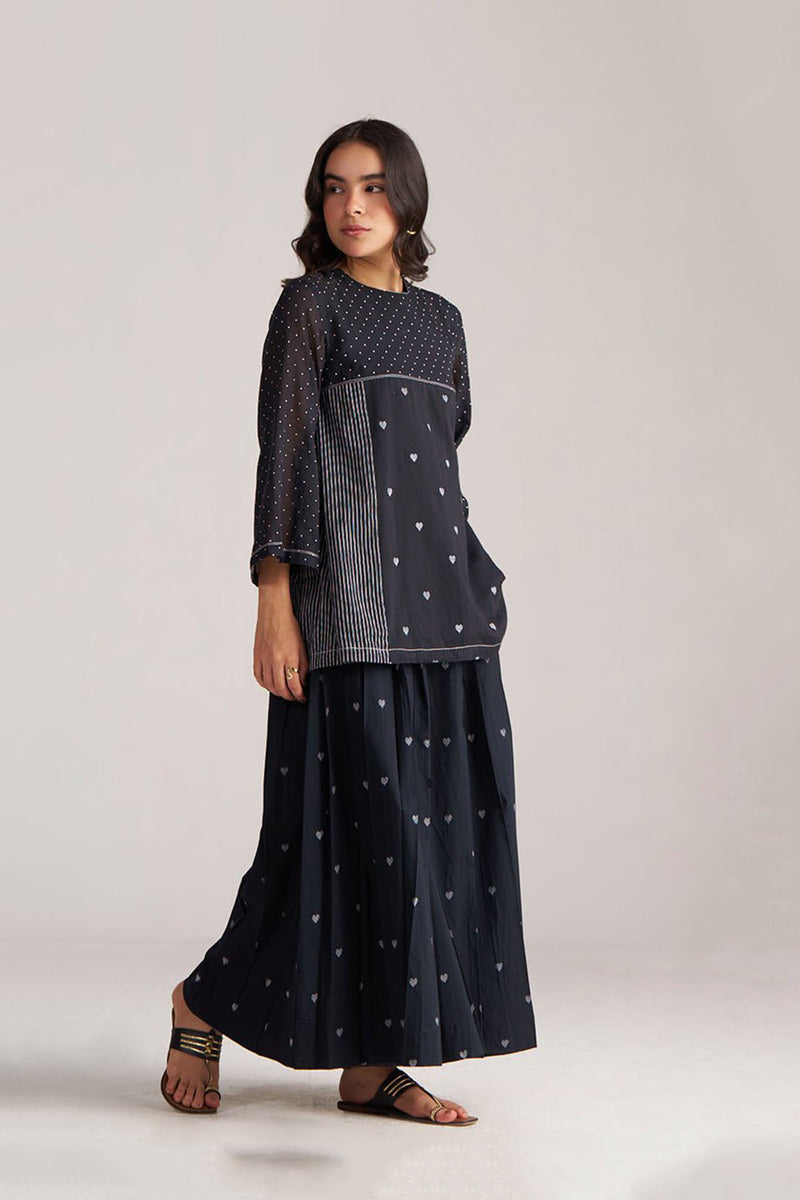 Black and White Mul-Mul Co-ord Set
