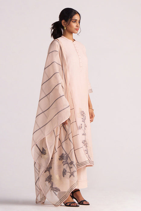 Sepia Rose Woven Chanderi Kurta Set