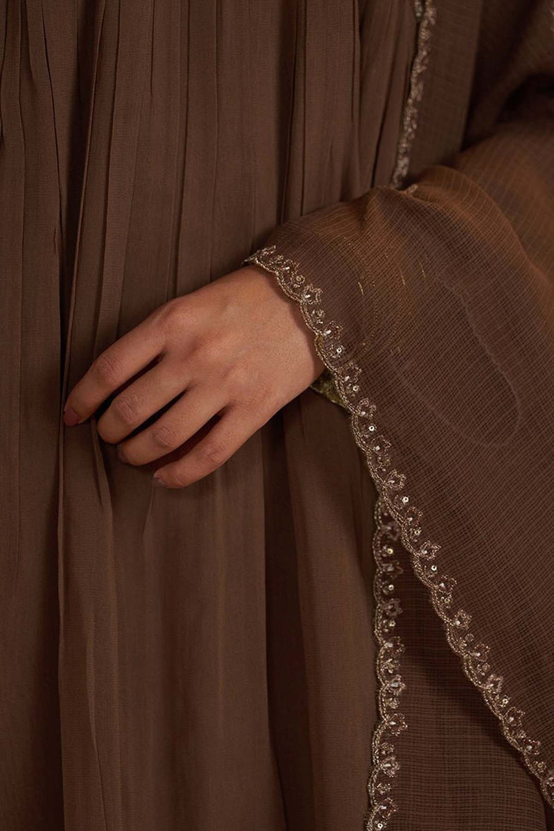 Husk Brown Festive Sharara Kurta Set