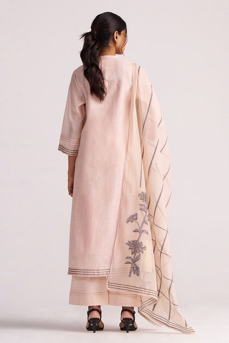 Sepia Rose Woven Chanderi Kurta Set