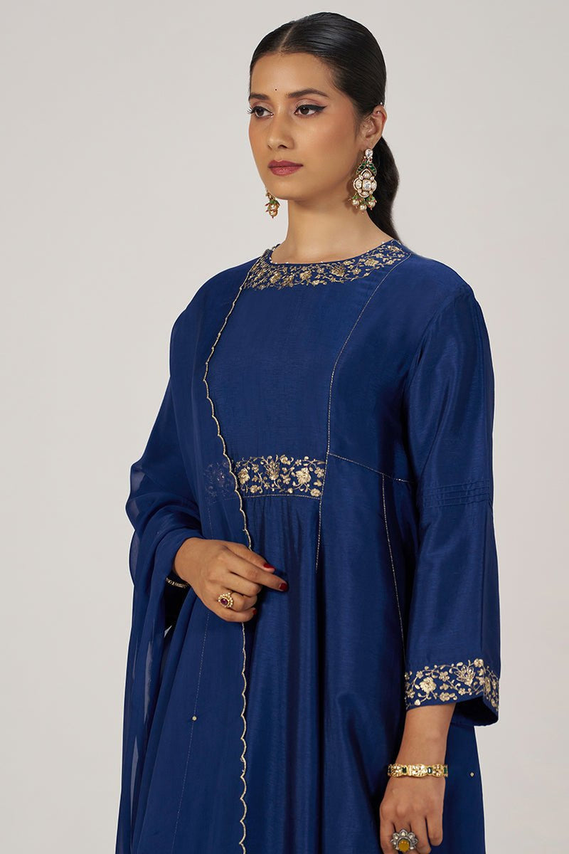 Deep Sapphire Blue Festive Kurta Set