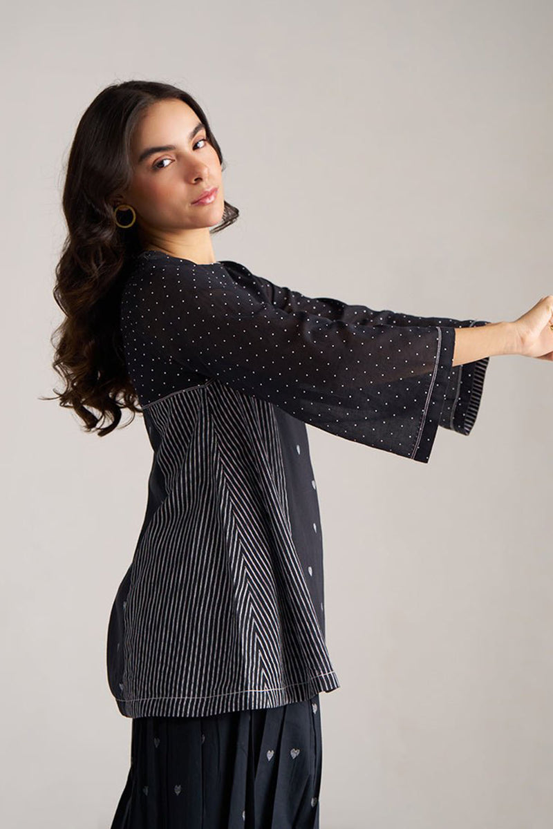 Black and White Mul-Mul Co-ord Set