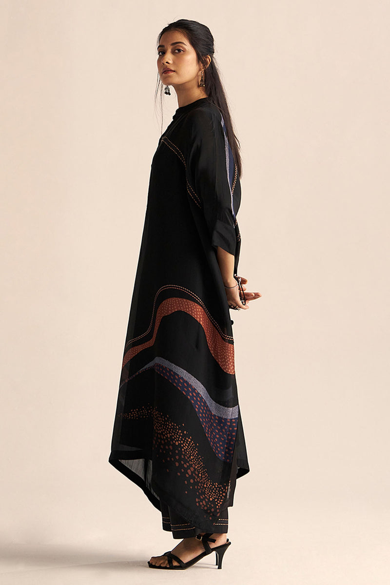 Black Silk Co-ord Set