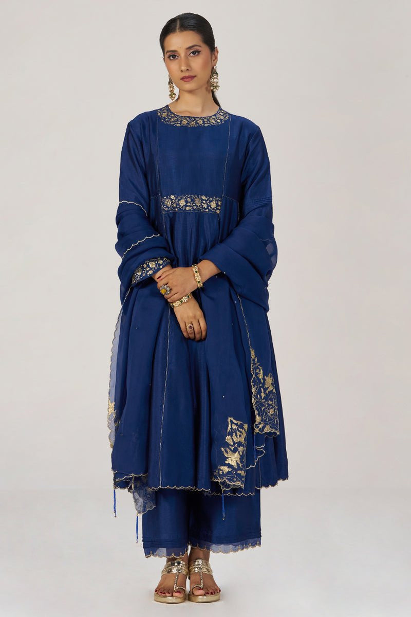 Deep Sapphire Blue Festive Kurta Set