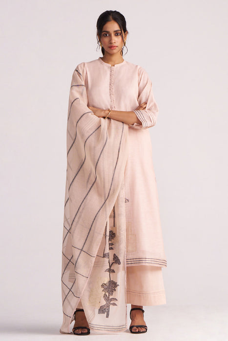 Sepia Rose Woven Chanderi Kurta Set