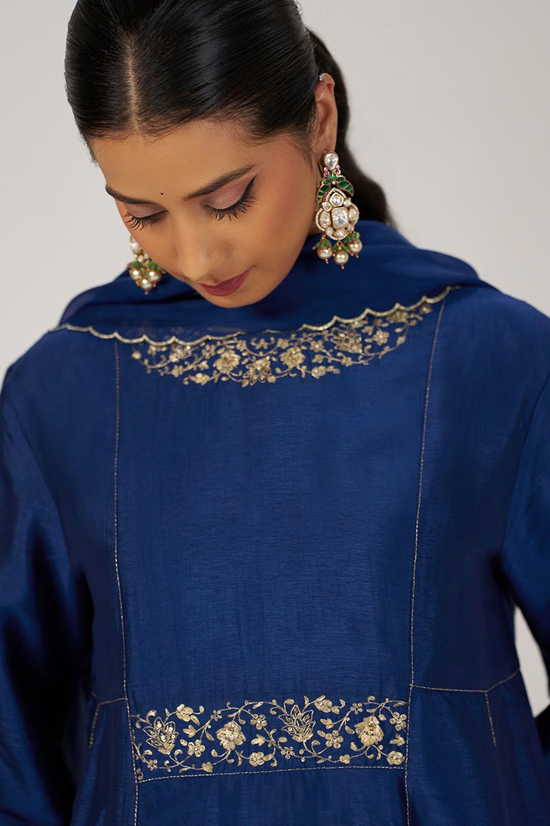 Deep Sapphire Blue Festive Kurta Set