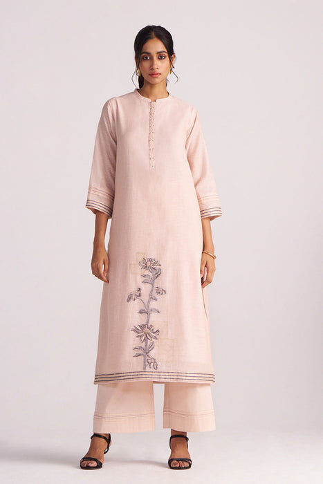 Sepia Rose Woven Chanderi Kurta Set