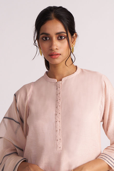 Sepia Rose Woven Chanderi Kurta Set