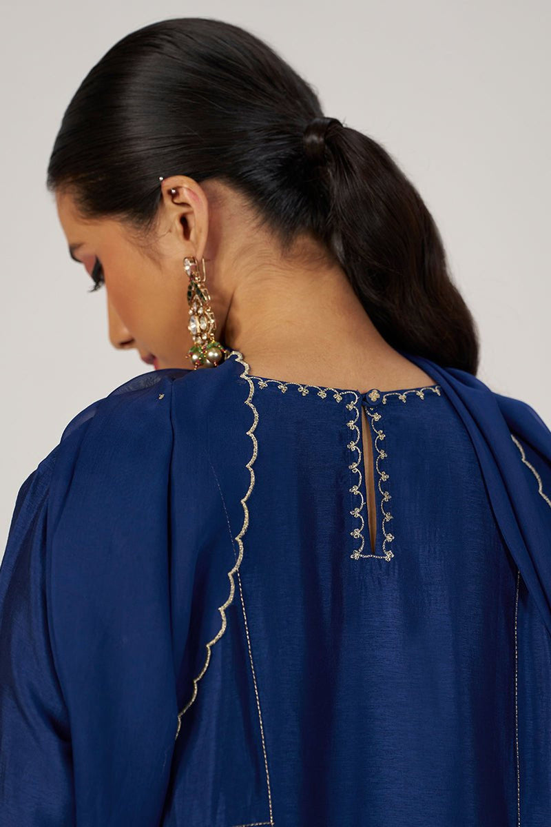 Deep Sapphire Blue Festive Kurta Set