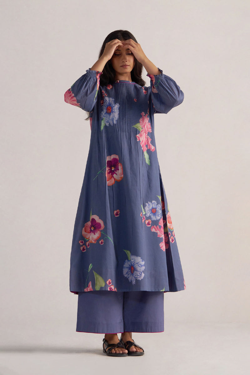 Nightshadow Blue Mul Cotton Co-ord Set