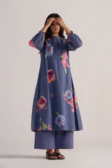 Nightshadow Blue Mul Cotton Co-ord Set