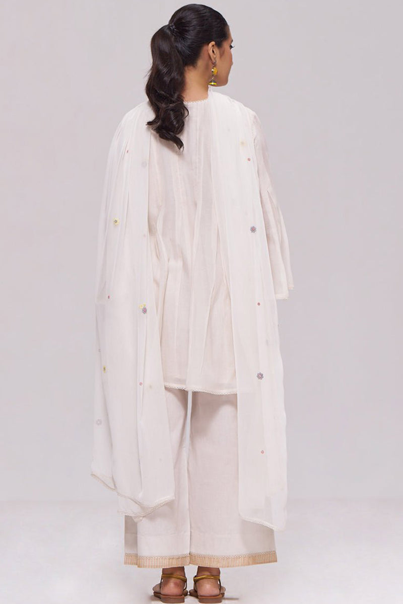 Ivory Mul-Chanderi Kurta Set
