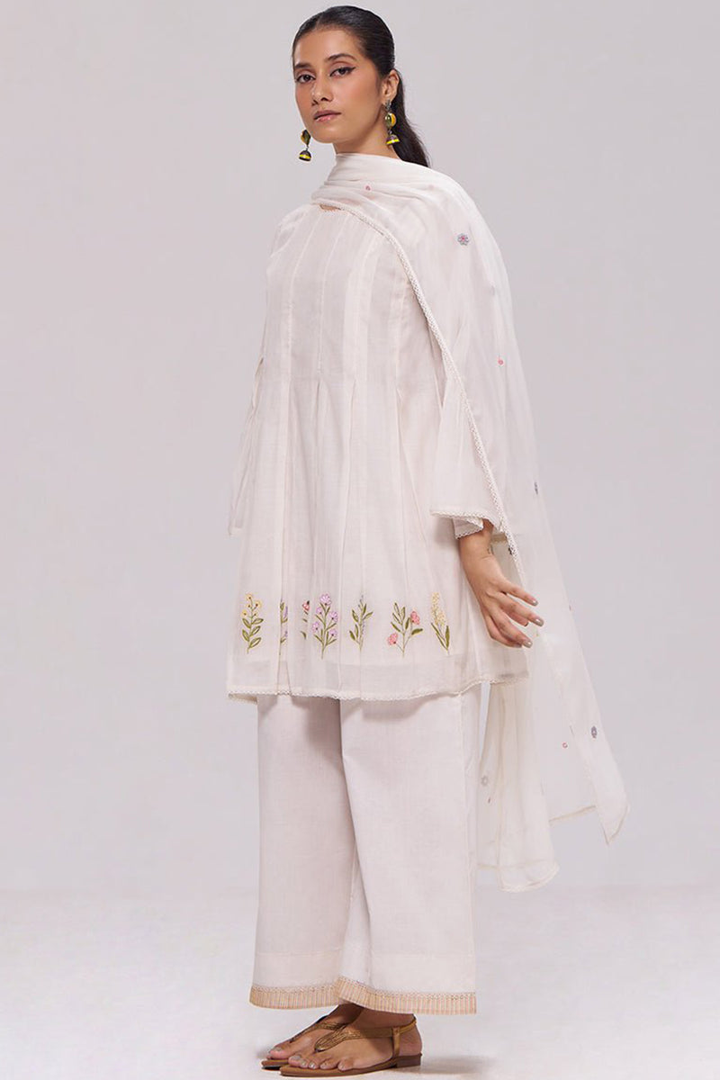 Ivory Mul-Chanderi Kurta Set