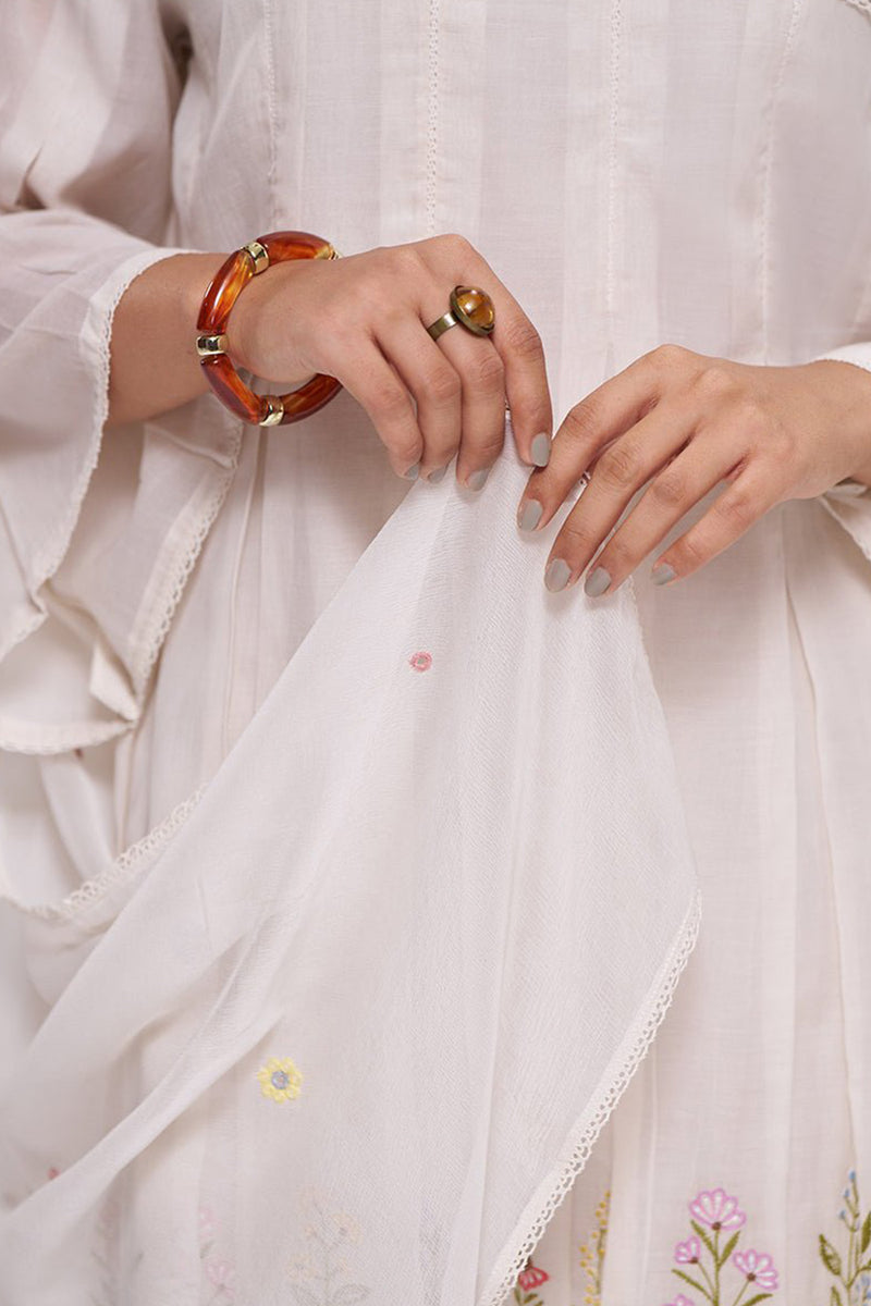 Ivory Mul-Chanderi Kurta Set