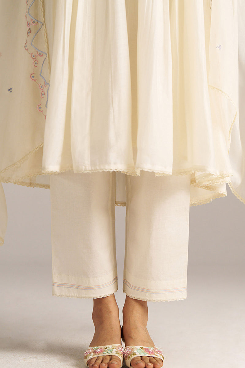 Ivory Bemberg Silk Festive Kurta Set