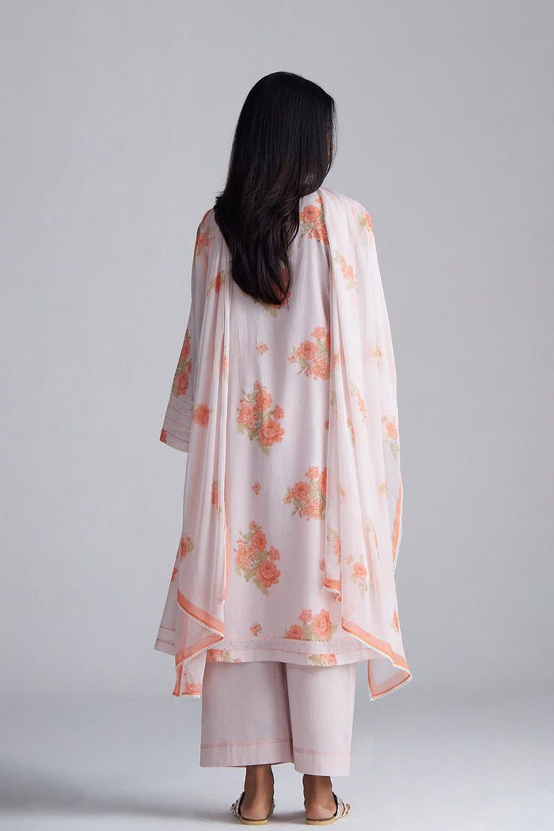 Shell and Melon Mul-Mul Kurta Set