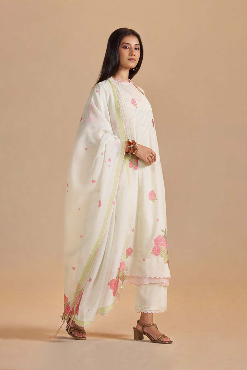 Butter Yellow Chanderi Light Festive Kurta Set