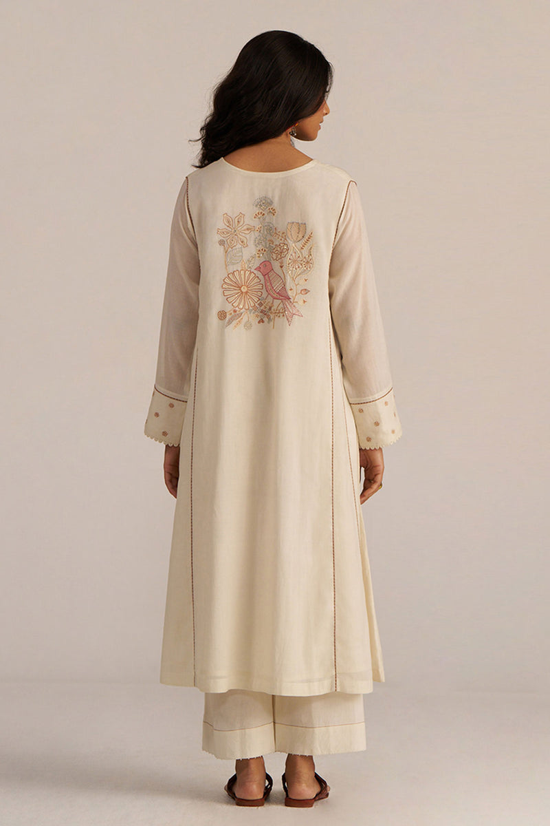 Off-White Hand Embroidered Co-ord Set