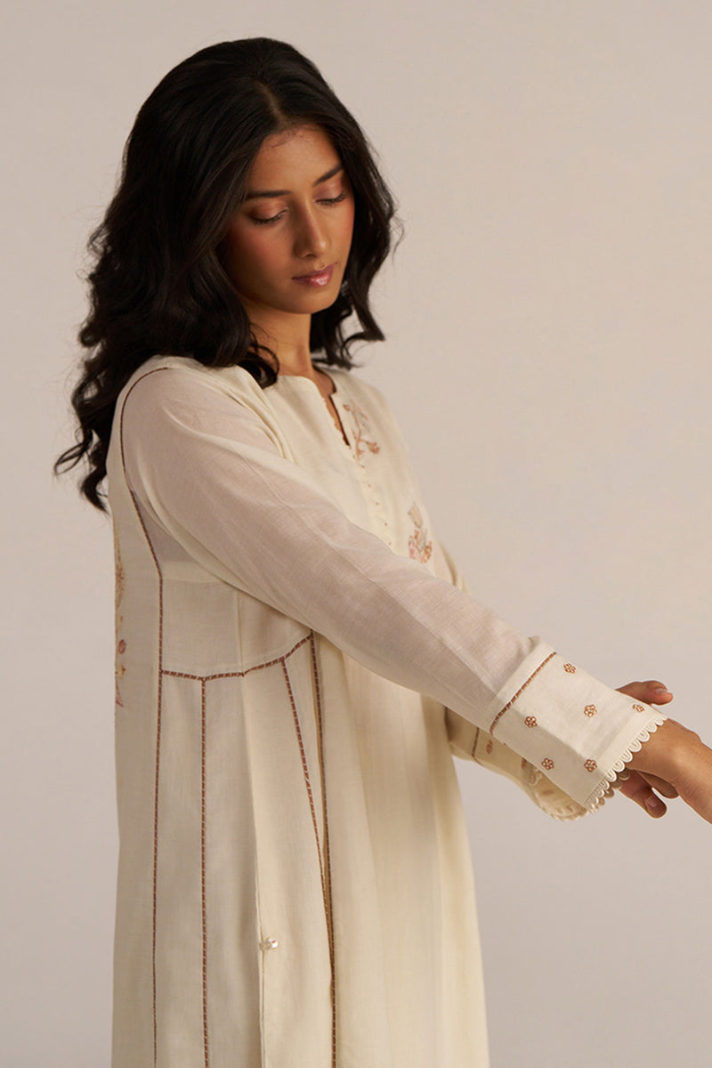 Off-White Hand Embroidered Co-ord Set