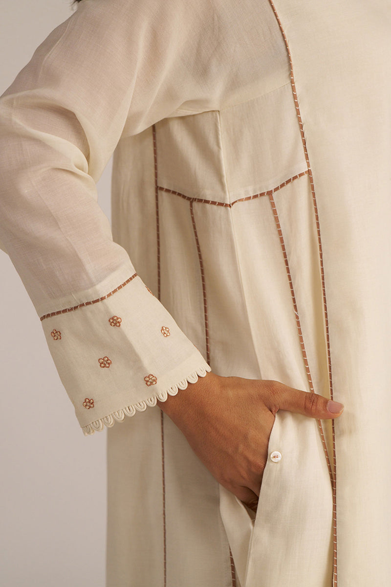 Off-White Hand Embroidered Co-ord Set