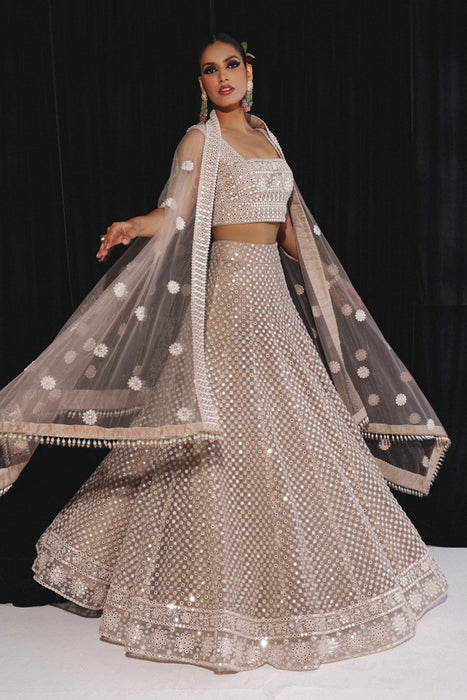 Mirrorwork BOOTI AND BORDER LEHENGA SET