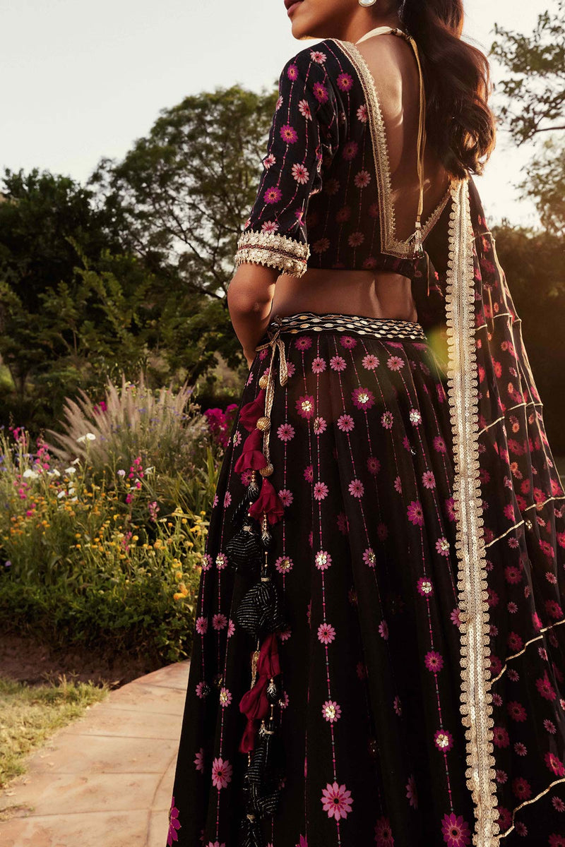 Nazreen Black Lehenga Set