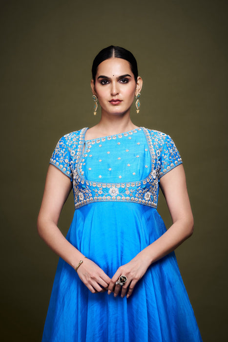 Nida Blue Anarkali with dupatta