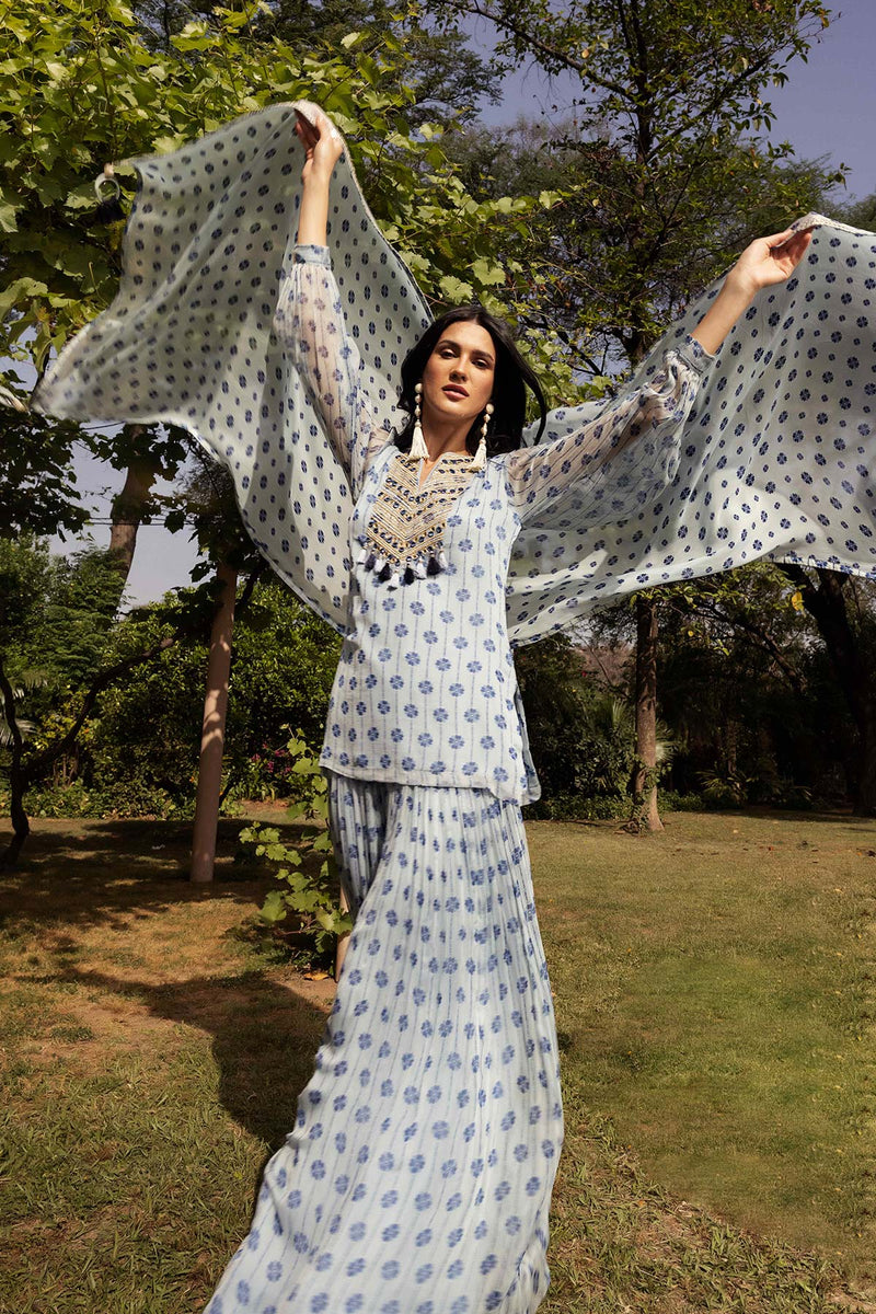 Nazreen Sky Sharara Set