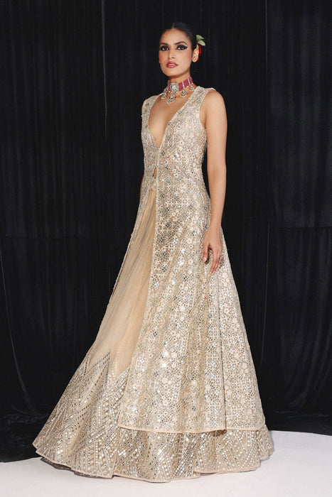 DIAMOND APPLIQUE LEHENGA SET