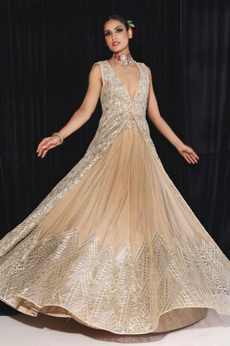 DIAMOND APPLIQUE LEHENGA SET