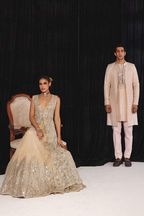 DIAMOND APPLIQUE LEHENGA SET