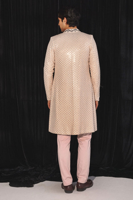 Blush Pink Booti Mirrorwork Jacket