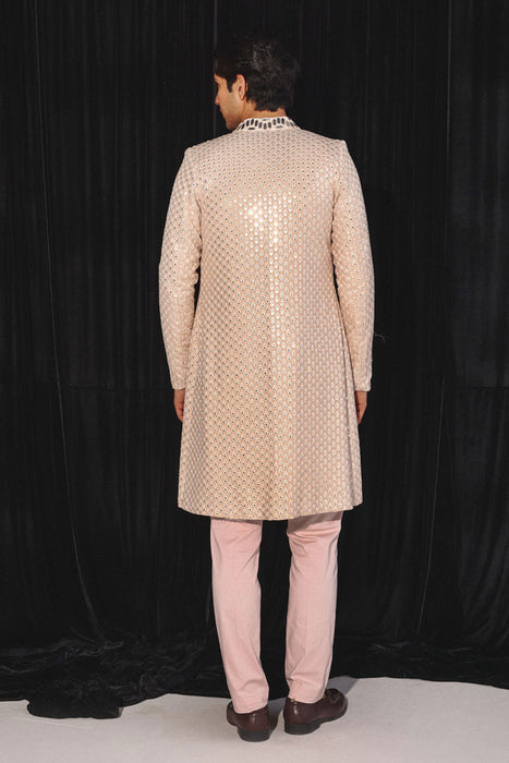 Blush Pink Kurta With Mirrorwork
